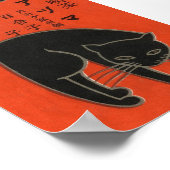 黒猫マッチボ日本のックスラベルヴィンテージ動物 ポスター (角)