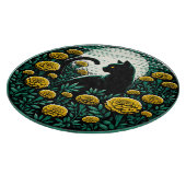 黒猫マリゴールドと黒猫のアートワーク カッティングボード (角)