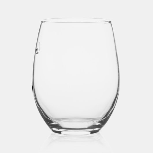 黒猫マンガのウィンキング子猫母の日 ステムなしワイングラス (左)