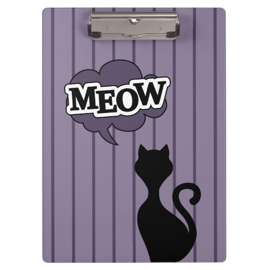 黒猫マンガ紫のニャー クリップボード (正面)