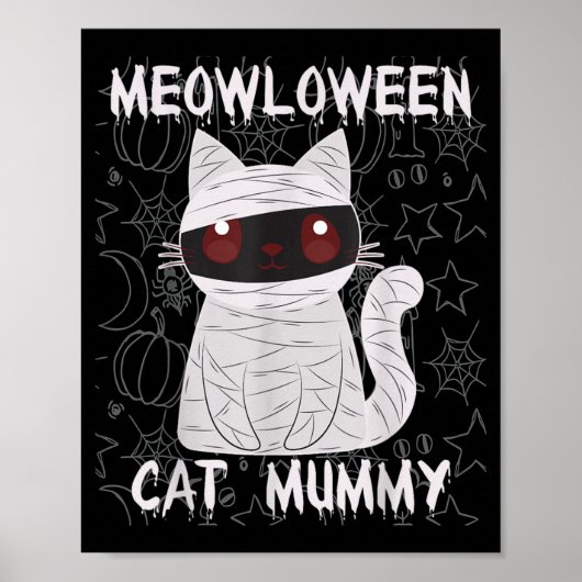 黒猫ミイラのハロウィン ポスター (正面)