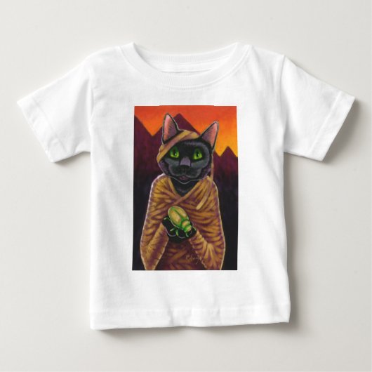 黒猫ミイラ ベビーTシャツ (正面)