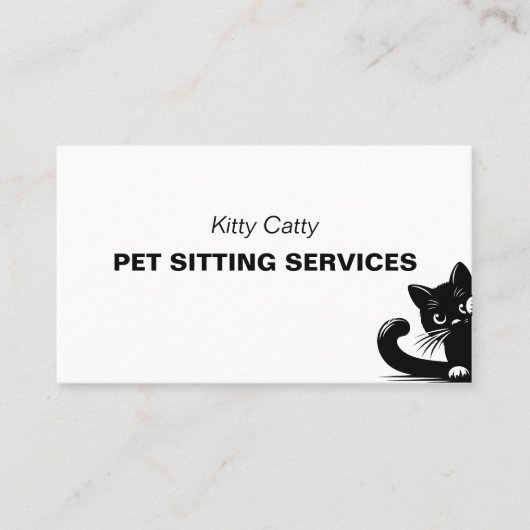 黒猫ミニマルのぞきペットケアサービス 名刺 (正面)