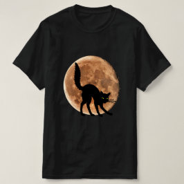 黒猫ムーンハロウィーンTシャツ Tシャツ