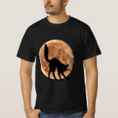 黒猫ムーンハロウィーンTシャツ Tシャツ (正面)