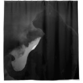 黒猫ムーンライトシルエット シャワーカーテン (正面)