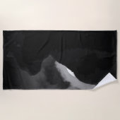 黒猫ムーンライトシルエット ビーチタオル (正面)