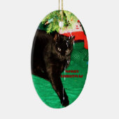 黒猫メリークリスマスオーナメント セラミックオーナメント (右)