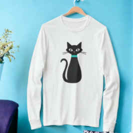 黒猫モダン半世紀半袖Tシャツ Tシャツ