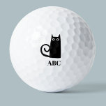 黒猫モノグラム ゴルフボール<br><div class="desc">小さなおもしろい黒猫が運を運ぶ。オリジナルアートby Nic Squirrell.モノグラムのイニシャルをパーソナライズする。</div>