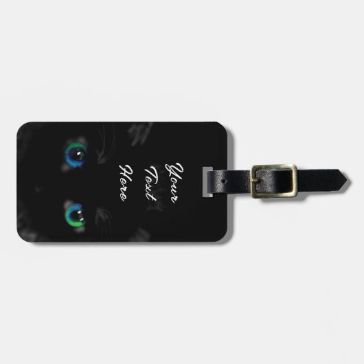 黒猫ラゲッジタグ – カスタム文字名 ラゲッジタグ (正面横)