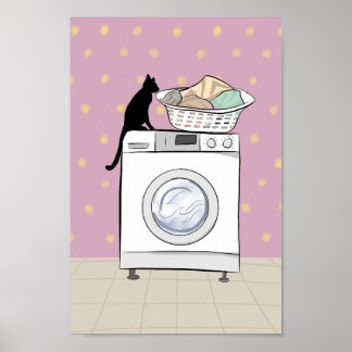 黒猫ランドリールーム ウォールアート