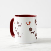 黒猫リンガーマグ マグカップ (正面左)