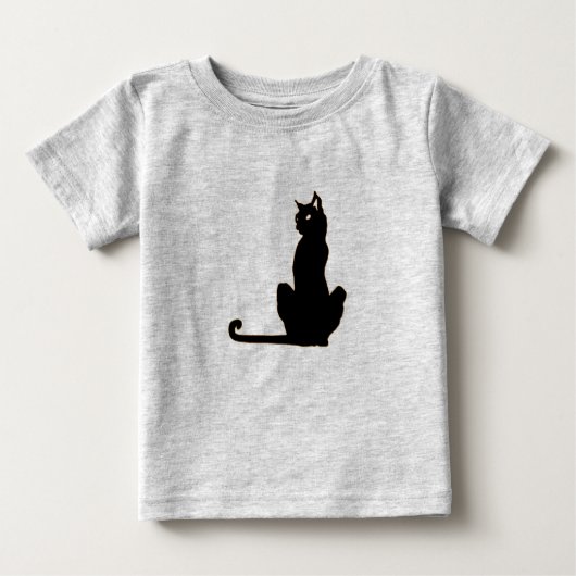 黒猫リンガーTシャツ ベビーTシャツ (正面)