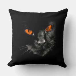 黒猫ルール - オレンジの瞳 クッション