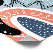 黒猫レインボウズファンタジー柄 ポスター (角)