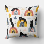 黒猫レインボウ – ファンタジーパタお洒落ーン クッション (裏面)