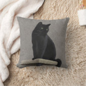 黒猫ロイヤリティ クッション (ブランケット)