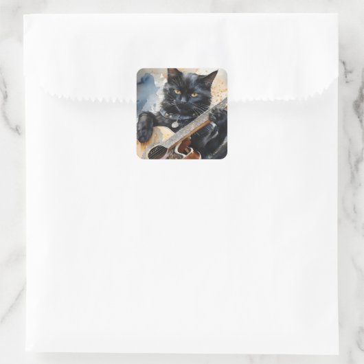 黒猫ロックスター遊アコースティックギター スクエアシール (バッグ)