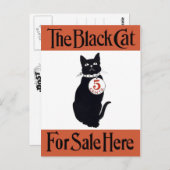 黒猫ヴィンテージのポスター ポストカード (正面/裏面)