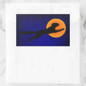 黒猫ヴィンテージハロウィンアート 長方形シール (バッグ)