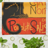 黒猫ヴィンテージハロウィーンスタインレンポスター キッチンタオル (折り畳み)