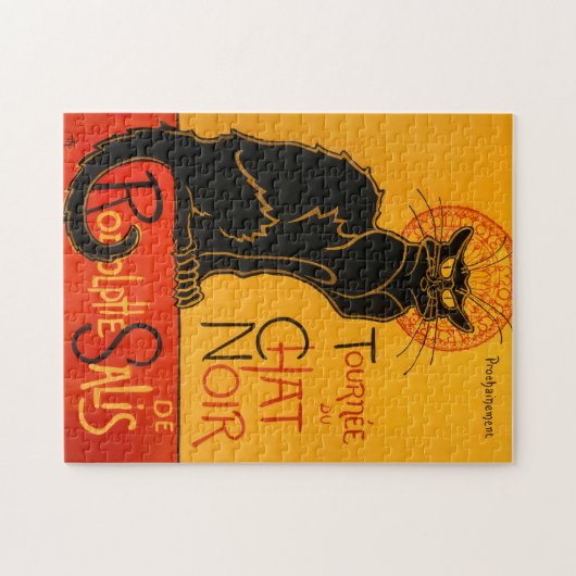 黒猫ヴィンテージハロウィーンスタインレンポスター ジグソーパズル (横)