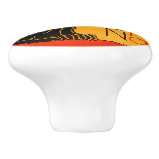 黒猫ヴィンテージハロウィーンスタインレンポスター セラミックノブ (側面)