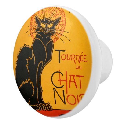 黒猫ヴィンテージハロウィーンスタインレンポスター セラミックノブ (右)