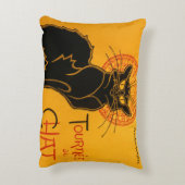 黒猫ヴィンテージハロウィーンスティインレンポスター アクセントクッション (裏面(縦))