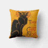 黒猫ヴィンテージハロウィーンスティインレンポスター クッション (裏面)