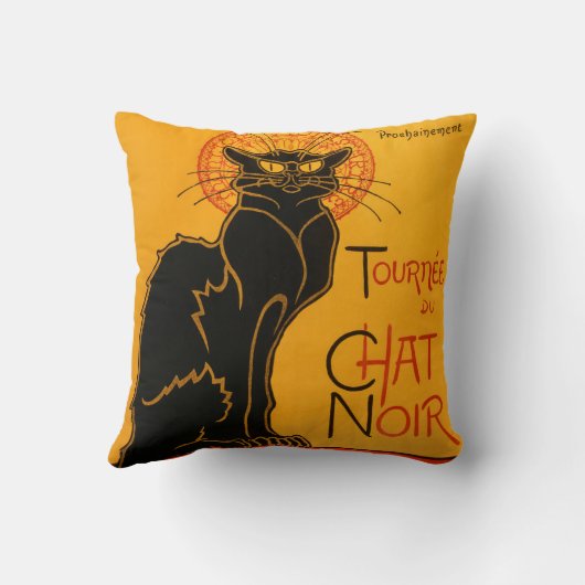 黒猫ヴィンテージハロウィーンスティインレンポスター クッション (裏面)