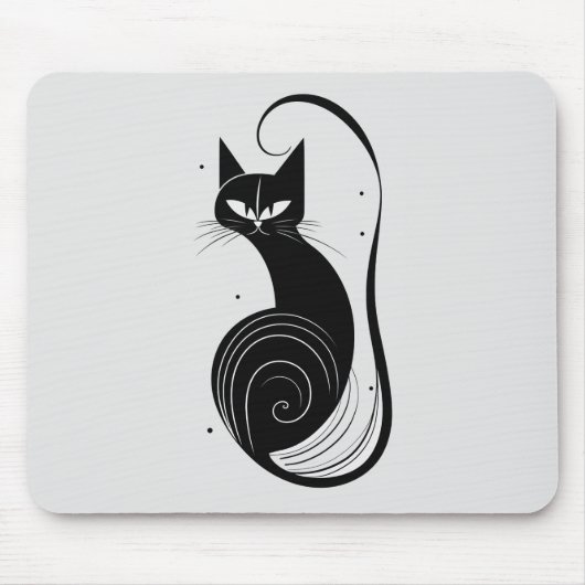 黒猫ヴィンテージマウスパッド マウスパッド (正面)