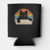 黒猫ヴィンテージレトロスタイル- Cats Lover Gift 缶クーラー (正面)