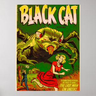 黒猫ヴィンテージ漫画ブックダーリング・オブ・漫画 ポスター