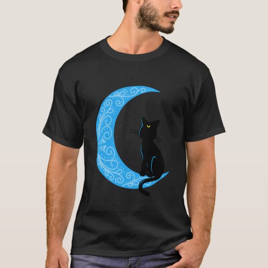 黒猫三日月セーラーお母さんTシャツ Tシャツ (正面)