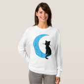 黒猫三日月セーラーママ Tシャツ (正面フル)