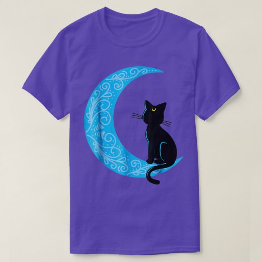 黒猫三日月セーラーママ Tシャツ (デザイン正面)