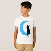 黒猫三日月セーラーママ Tシャツ (正面フル)