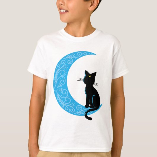 黒猫三日月セーラーママ Tシャツ (正面)