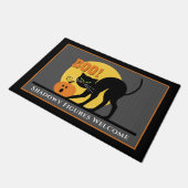 黒猫不気味かぼちゃのハロウィーン ドアマット (アングル)