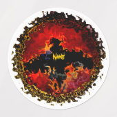 黒猫不気味こうもりハロウィンパーソナライズされた ラベル (デザイン1)