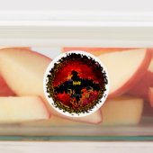 黒猫不気味こうもりハロウィンパーソナライズされた ラベル (貼付)