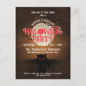 黒猫不気味こうもり&フルムーンハロウィーン招待状 ポストカード (正面)