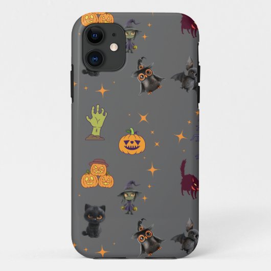 黒猫不気味とカボチャのハロウィーンパターン Case-Mate iPhoneケース (裏面)