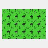 黒猫不気味とボーンズのハロウィーンギフト ラッピングペーパーシート (正面3)