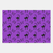 黒猫不気味とボーンズのハロウィーンギフト ラッピングペーパーシート (正面2)