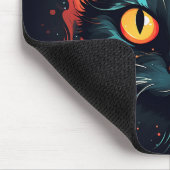 黒猫不気味イラストレーショングラフィックハロウィン マウスパッド (コーナー)