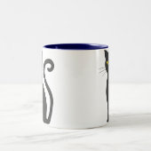 黒猫不気味コーヒーマグ ツートーンマグカップ (中央)