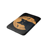 黒猫不気味シルエットハロウィン バスマット (アングル)